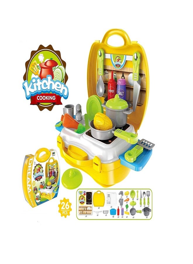 TEMSON Luxury Kitchen Set Cooking Toy with Briefcase and Accessories - Image 1